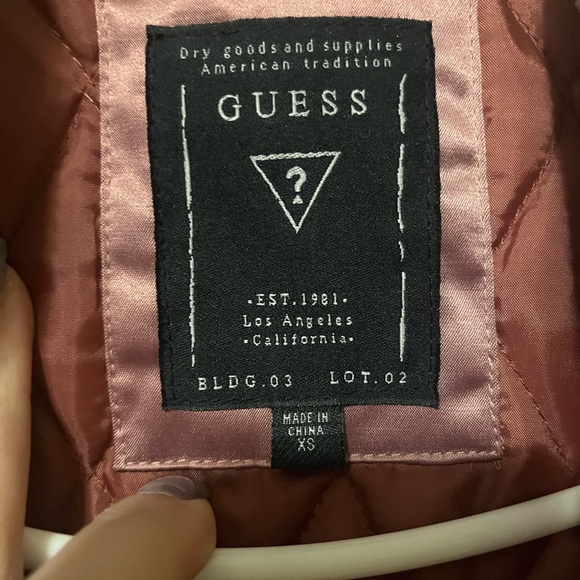 Guess Dusty Pink Moto Bomber Jacket w/ Inside & Outside Pockets - Picture 2 of 4